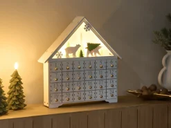 Decorazione natalizia LED MJOSA Calendario dell'Avvento 33 cm Bianco