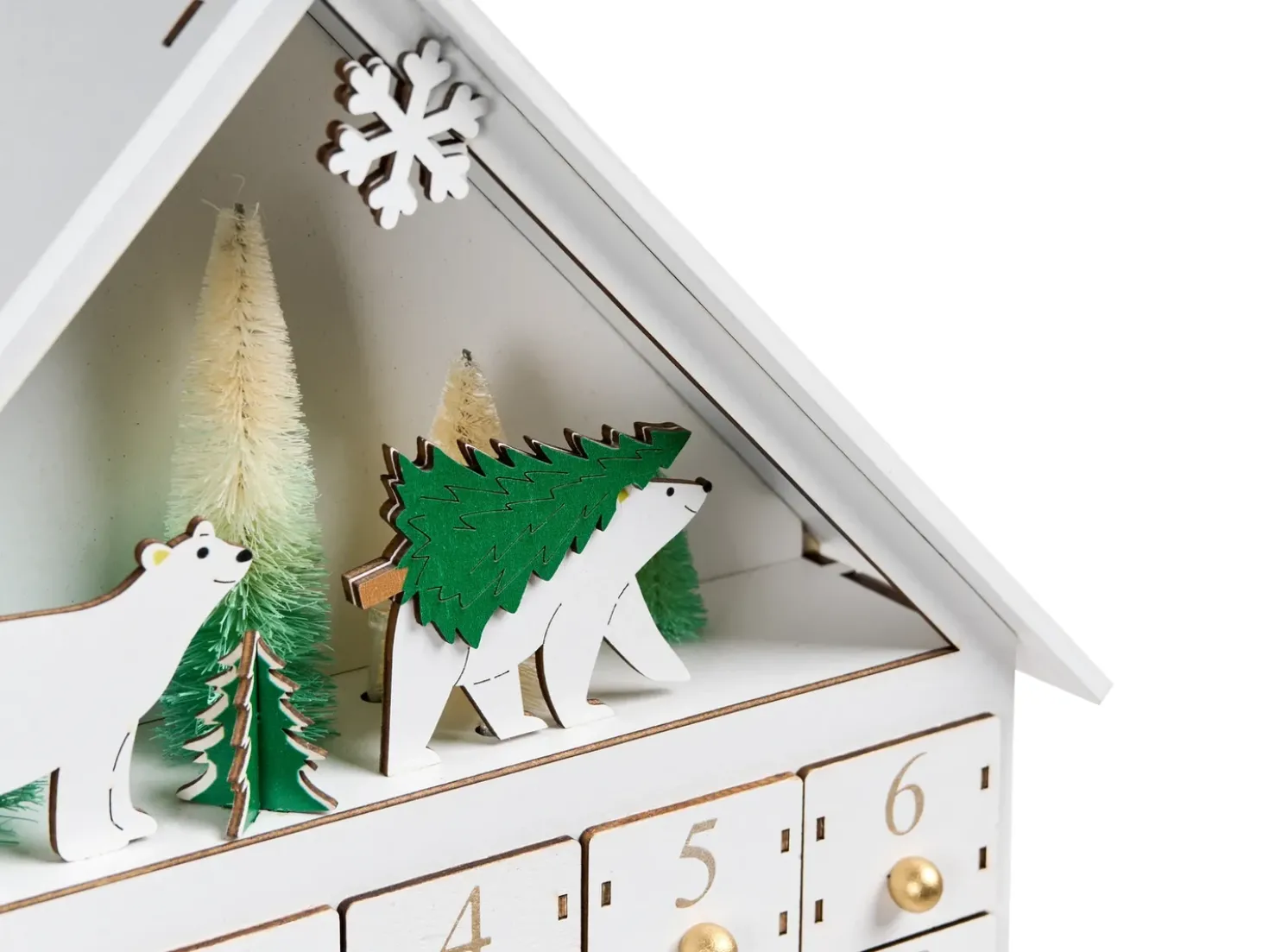 Decorazione natalizia LED MJOSA Calendario dell'Avvento 33 cm Bianco
