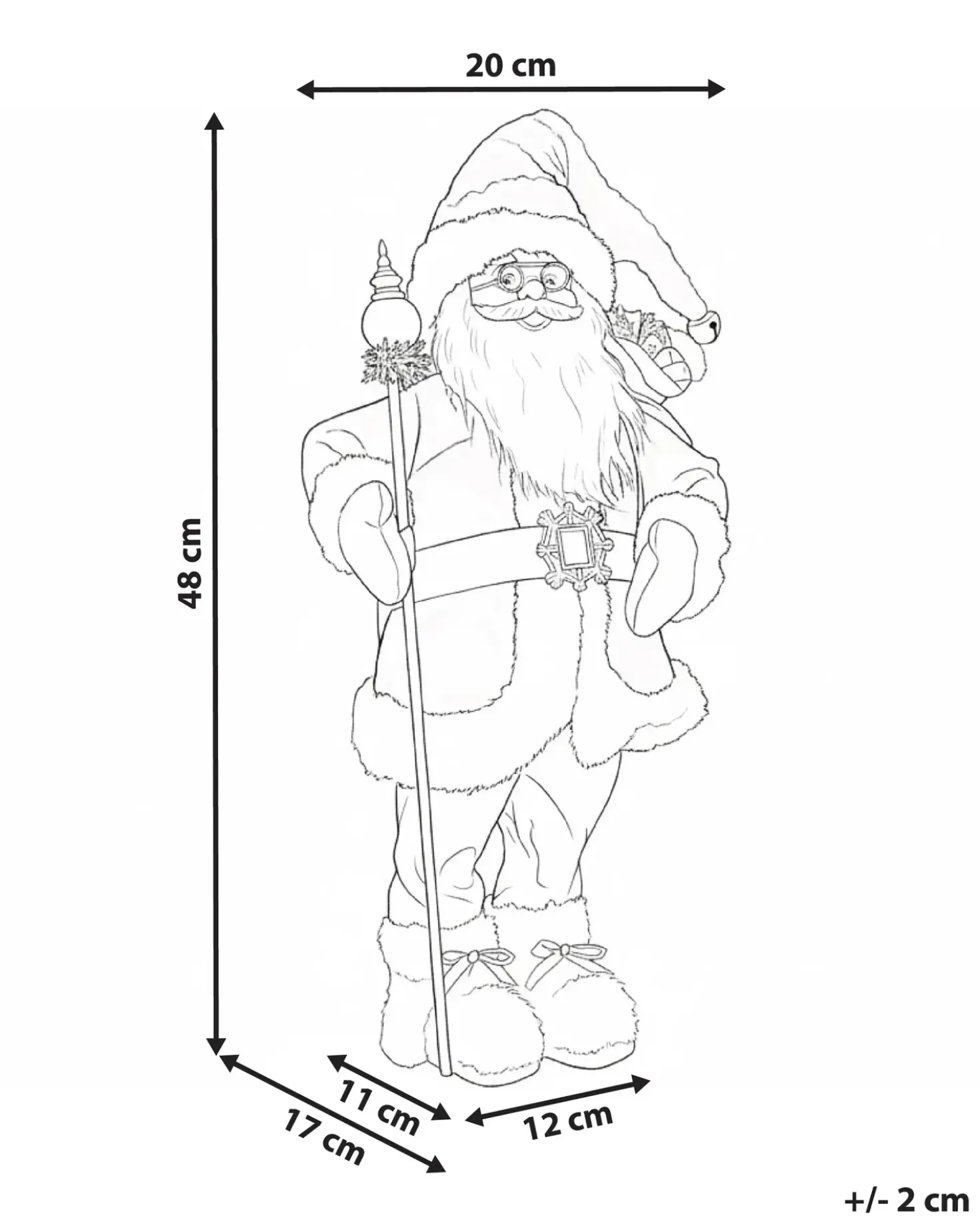 Decorazione natalizia ORMSAVATNET Babbo Natale 45 cm Rosso