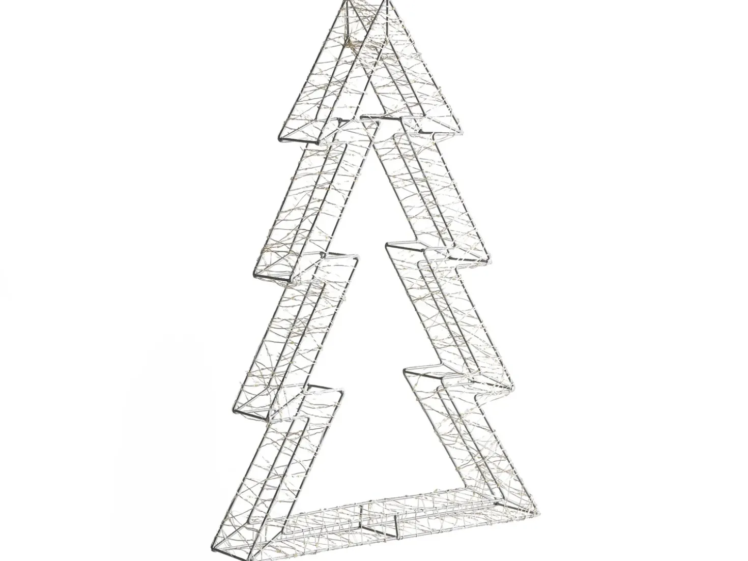 Decorazione per esterni LED AKERAN Albero di Natale 60 cm Argento