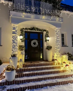 Decorazione per esterni LED ANGELI Renna 92/85/49 cm Bianco