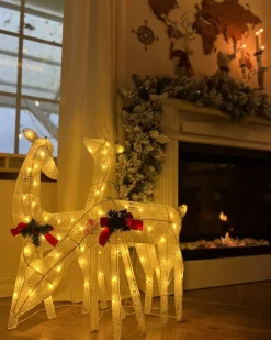 Decorazione per esterni LED ANGELI Renna 92/85/49 cm Bianco