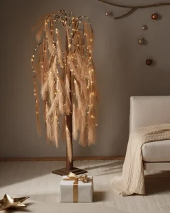 Decorazione per esterni LED KOPASKER Albero 160 cm Beige
