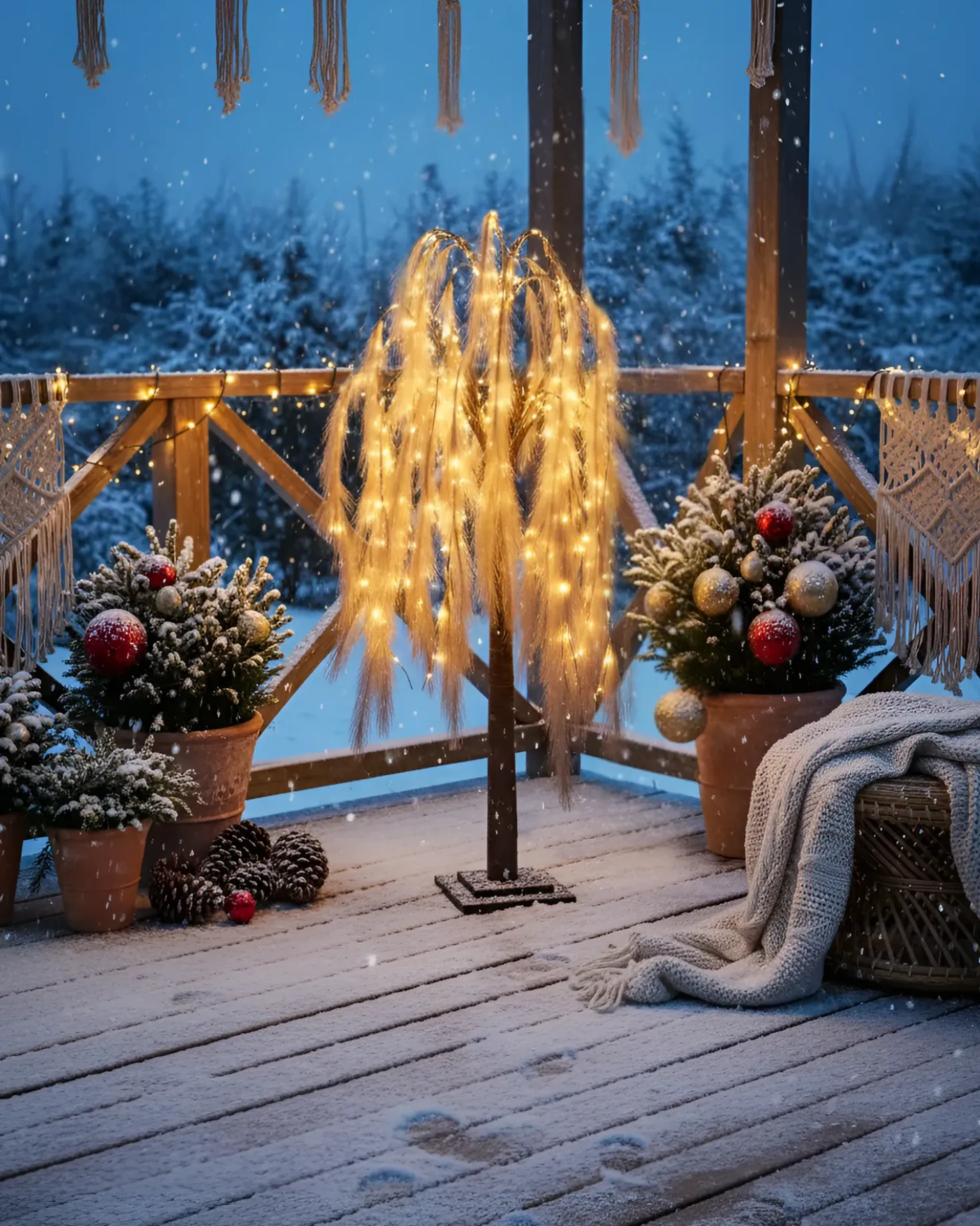 Decorazione per esterni LED KOPASKER Albero 160 cm Beige