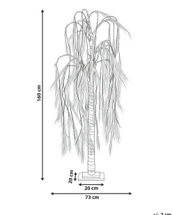 Decorazione per esterni LED KOPASKER Albero 160 cm Beige