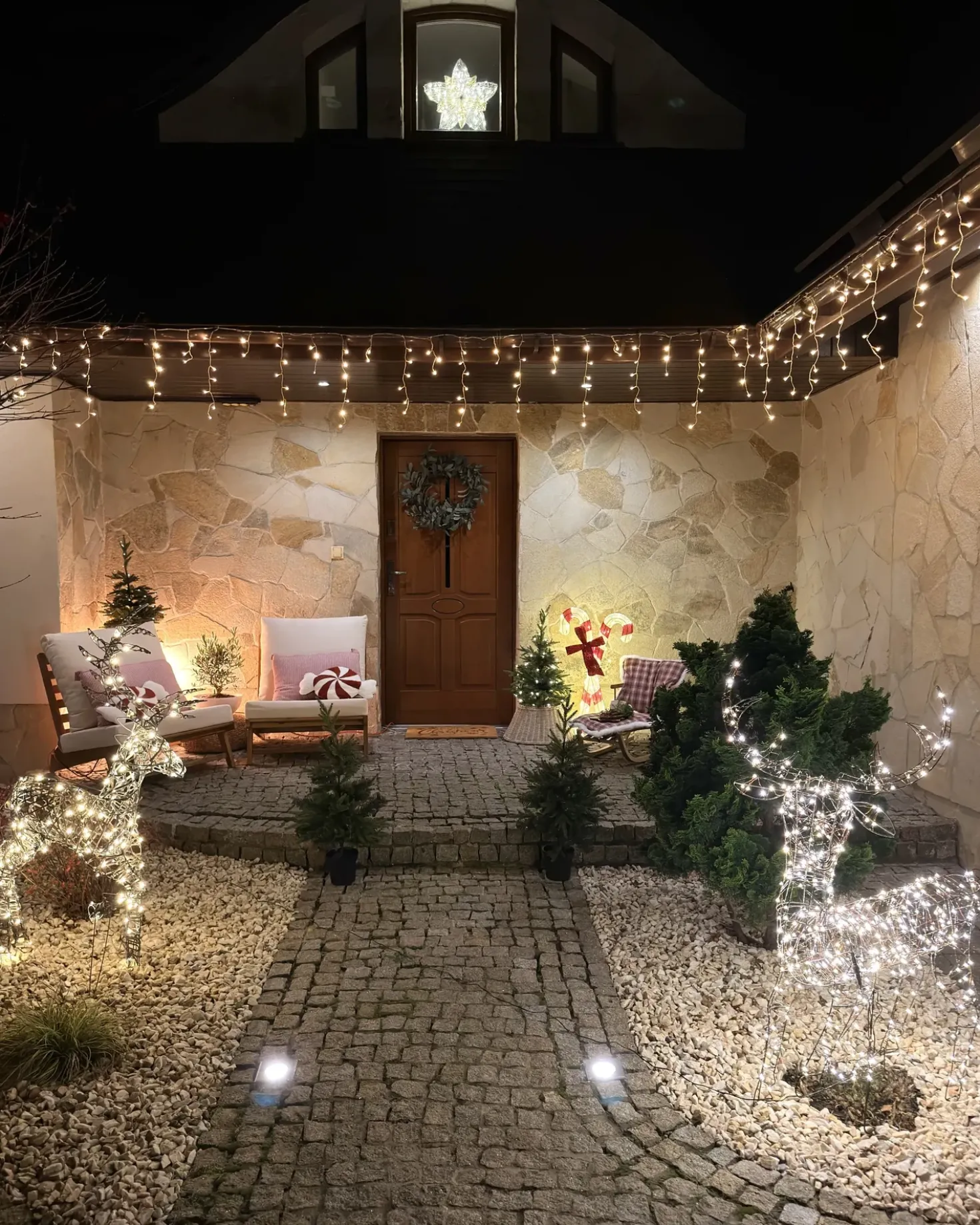 Decorazione per esterni LED MAHLATTI Renna 128 cm Nero