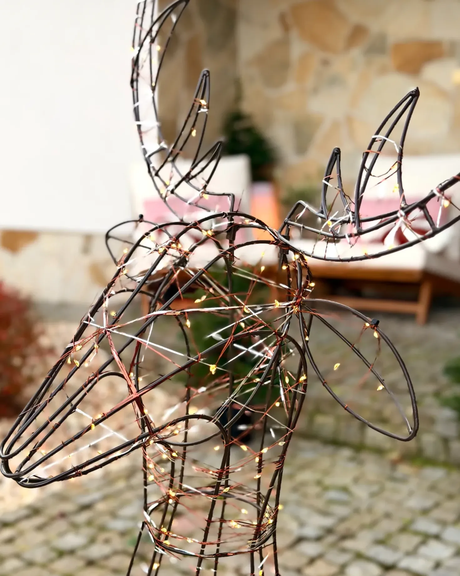 Decorazione per esterni LED MAHLATTI Renna 128 cm Nero