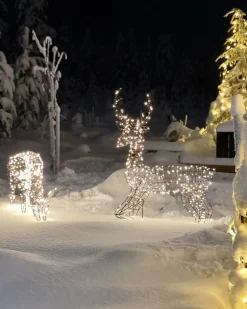 Decorazione per esterni LED MAHLATTI Renna 128 cm Nero