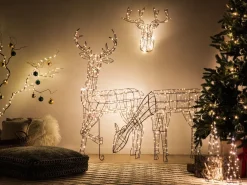Decorazione per esterni LED MAHLATTI Renna 128 cm Nero