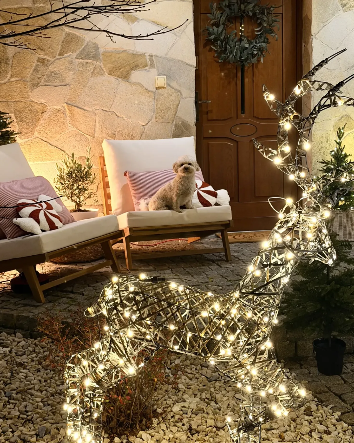 Decorazione per esterni LED MAHLATTI Renna 128 cm Nero