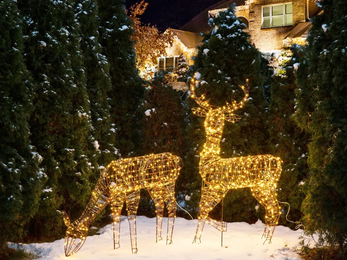 Decorazione per esterni LED MAHLATTI Renna 128 cm Nero