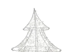 Decorazione per esterni LED BLONDUOS Albero di Natale 60 cm Argento