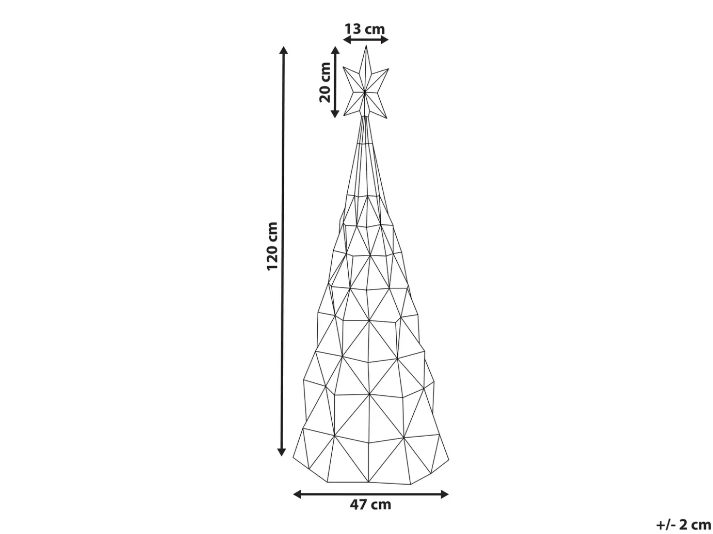 Decorazione per esterni LED ICELAND Albero di Natale 120 cm Multicolore