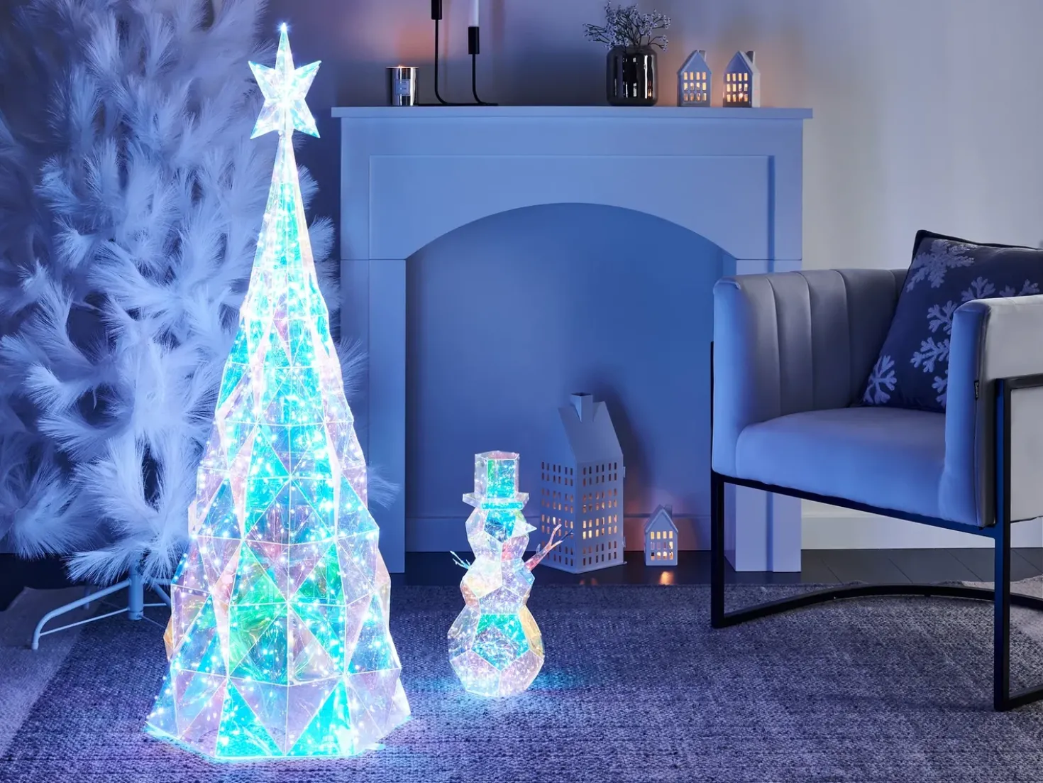Decorazione per esterni LED ICELAND Albero di Natale 120 cm Multicolore