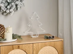 Decorazione per esterni LED OLBOAN Albero di Natale 34 cm Bianco