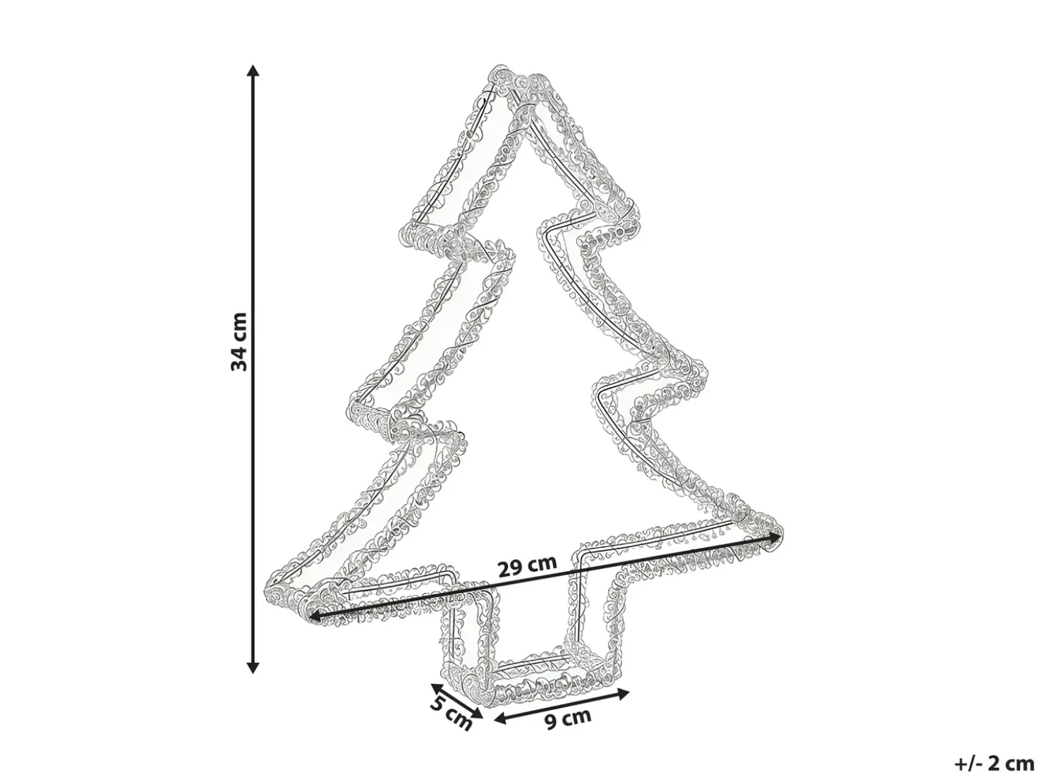 Decorazione per esterni LED OLBOAN Albero di Natale 34 cm Bianco
