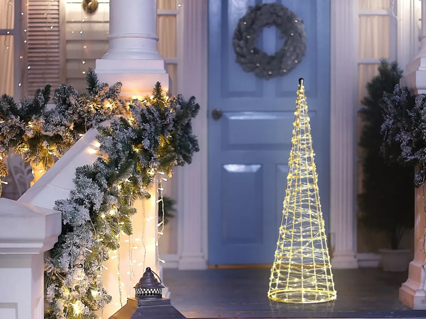 Decorazione per esterni LED KOTALA Albero di Natale 57 cm Argento
