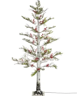 Decorazione per esterni LED VASSLEN Albero di Natale 160 cm Bianco