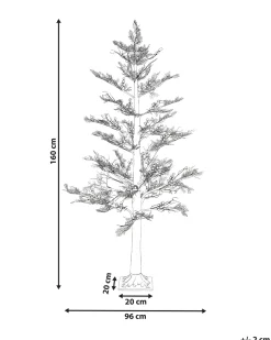 Decorazione per esterni LED VASSLEN Albero di Natale 160 cm Bianco