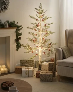 Decorazione per esterni LED VASSLEN Albero di Natale 160 cm Bianco