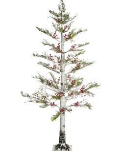 Decorazione per esterni LED VASSLEN Albero di Natale 160 cm Bianco