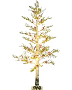 Decorazione per esterni LED VASSLEN Albero di Natale 160 cm Bianco