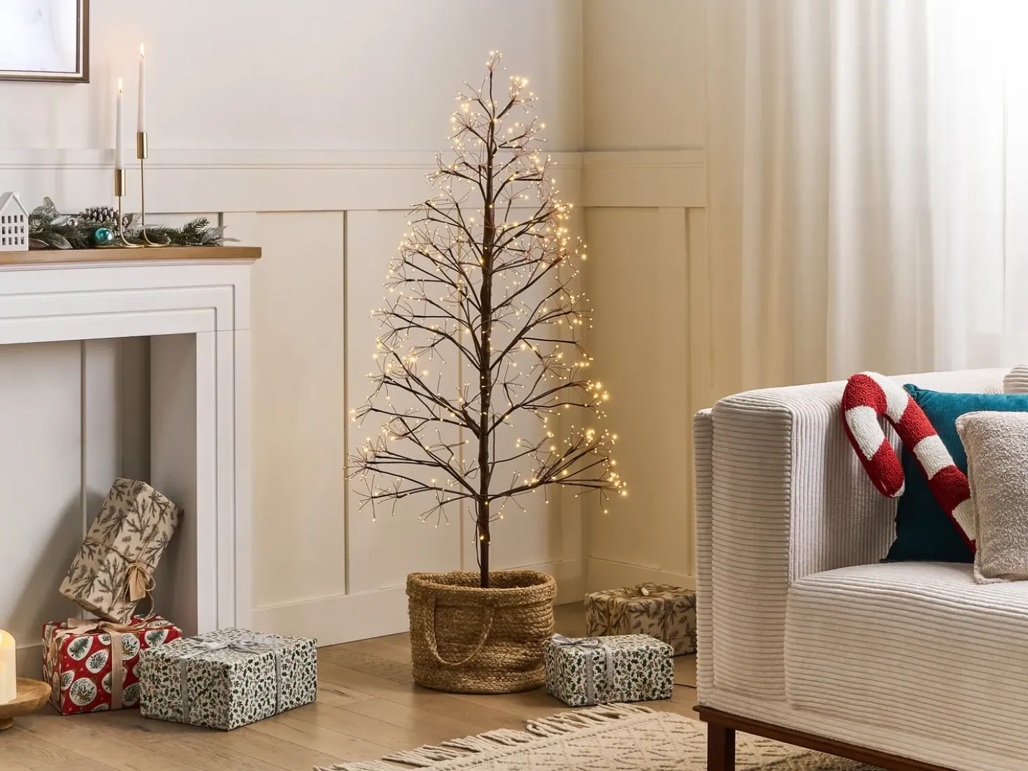 Decorazione per esterni LED LONKARI Albero 150 cm Marrone