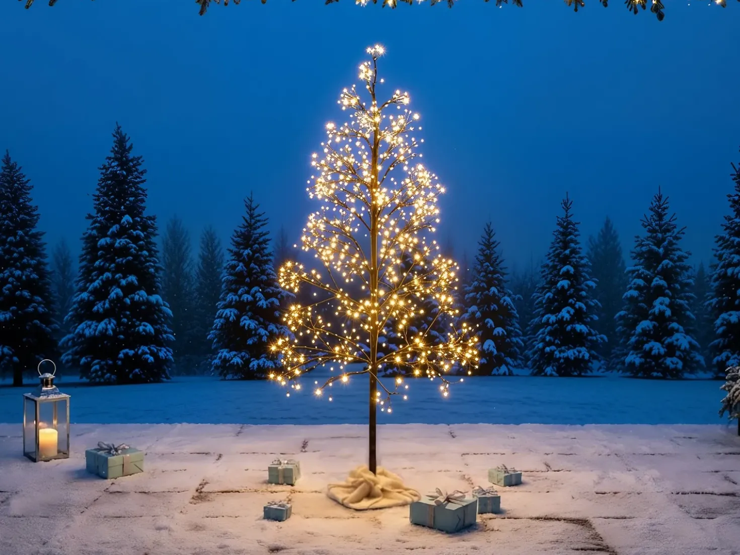 Decorazione per esterni LED LONKARI Albero 150 cm Marrone