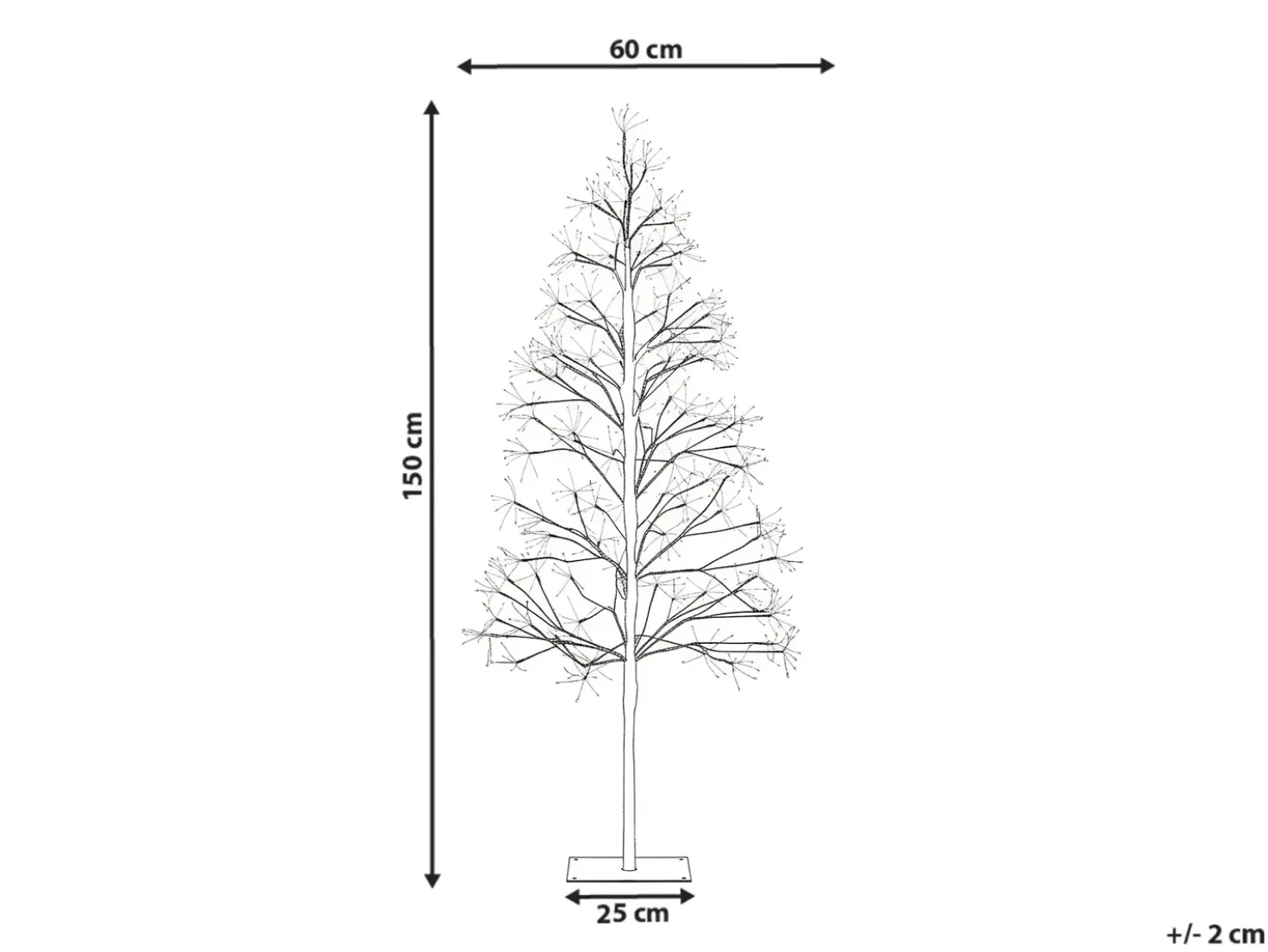 Decorazione per esterni LED LONKARI Albero 150 cm Marrone