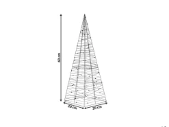Decorazione per esterni LED PUKSALA Albero di Natale 60 cm Argento