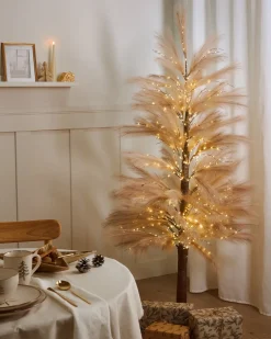 Decorazione per esterni LED HAUGANES Albero di Natale 190 cm Beige