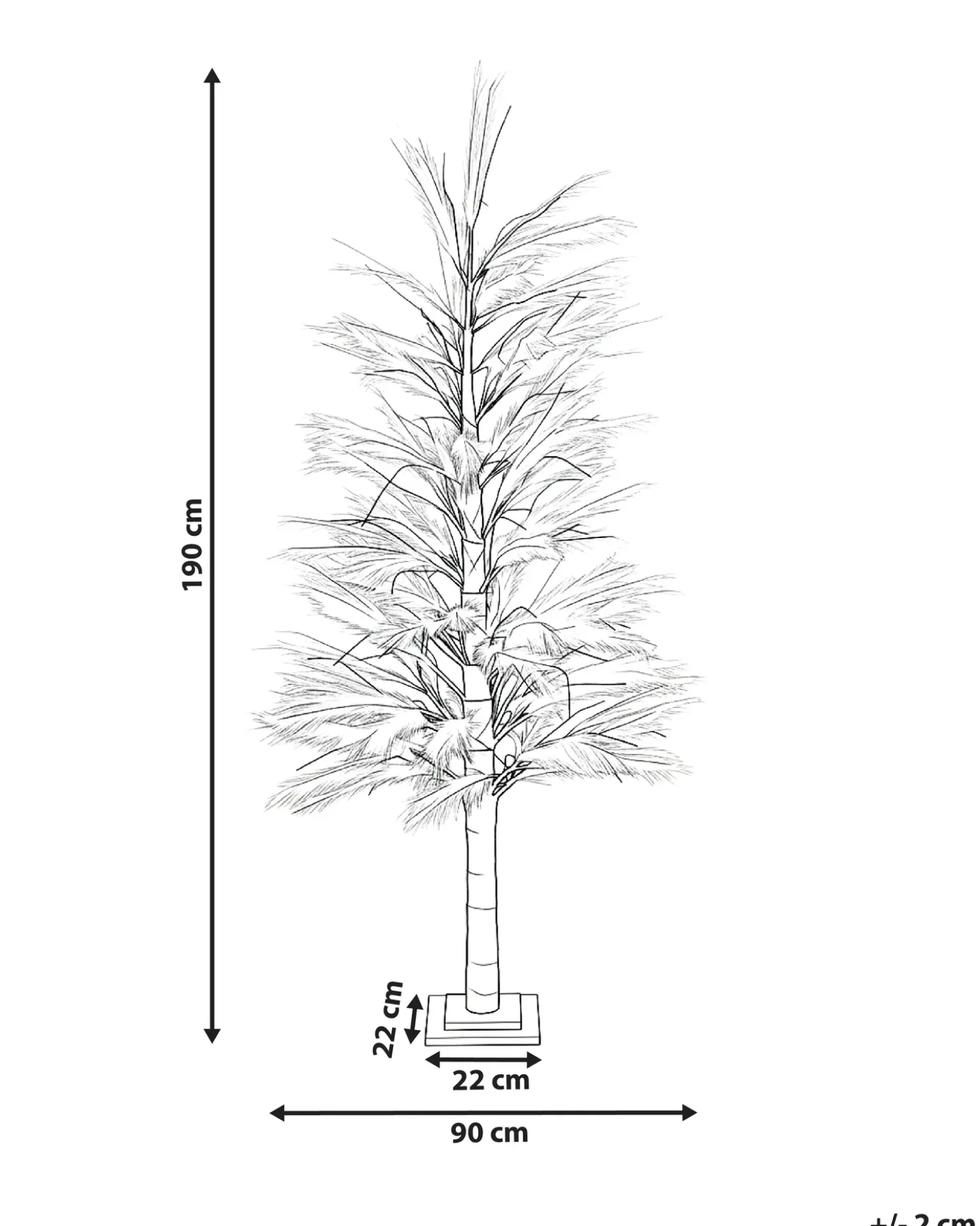 Decorazione per esterni LED HAUGANES Albero di Natale 190 cm Beige