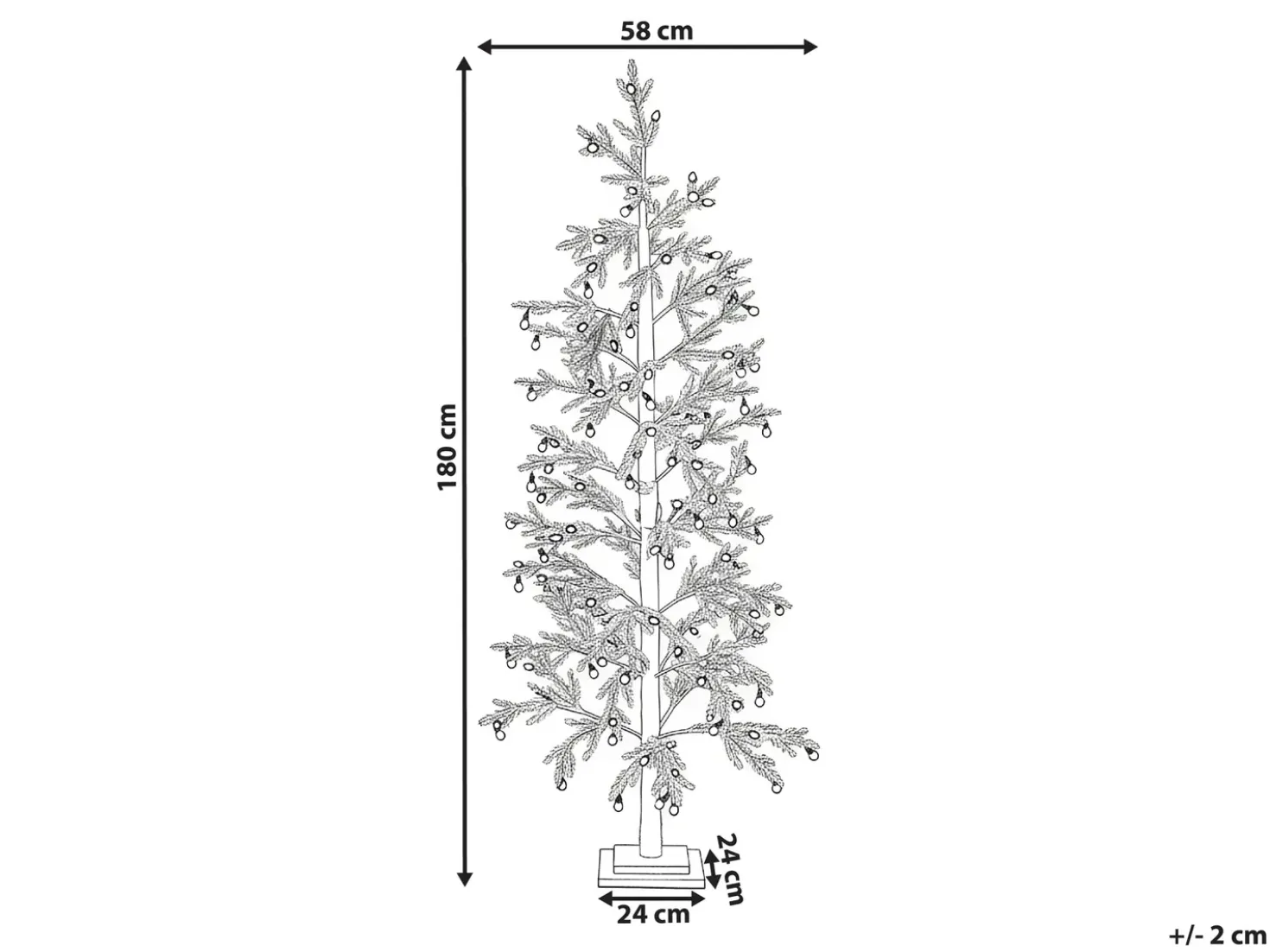 Decorazione per esterni LED TORSA Albero 180 cm Verde
