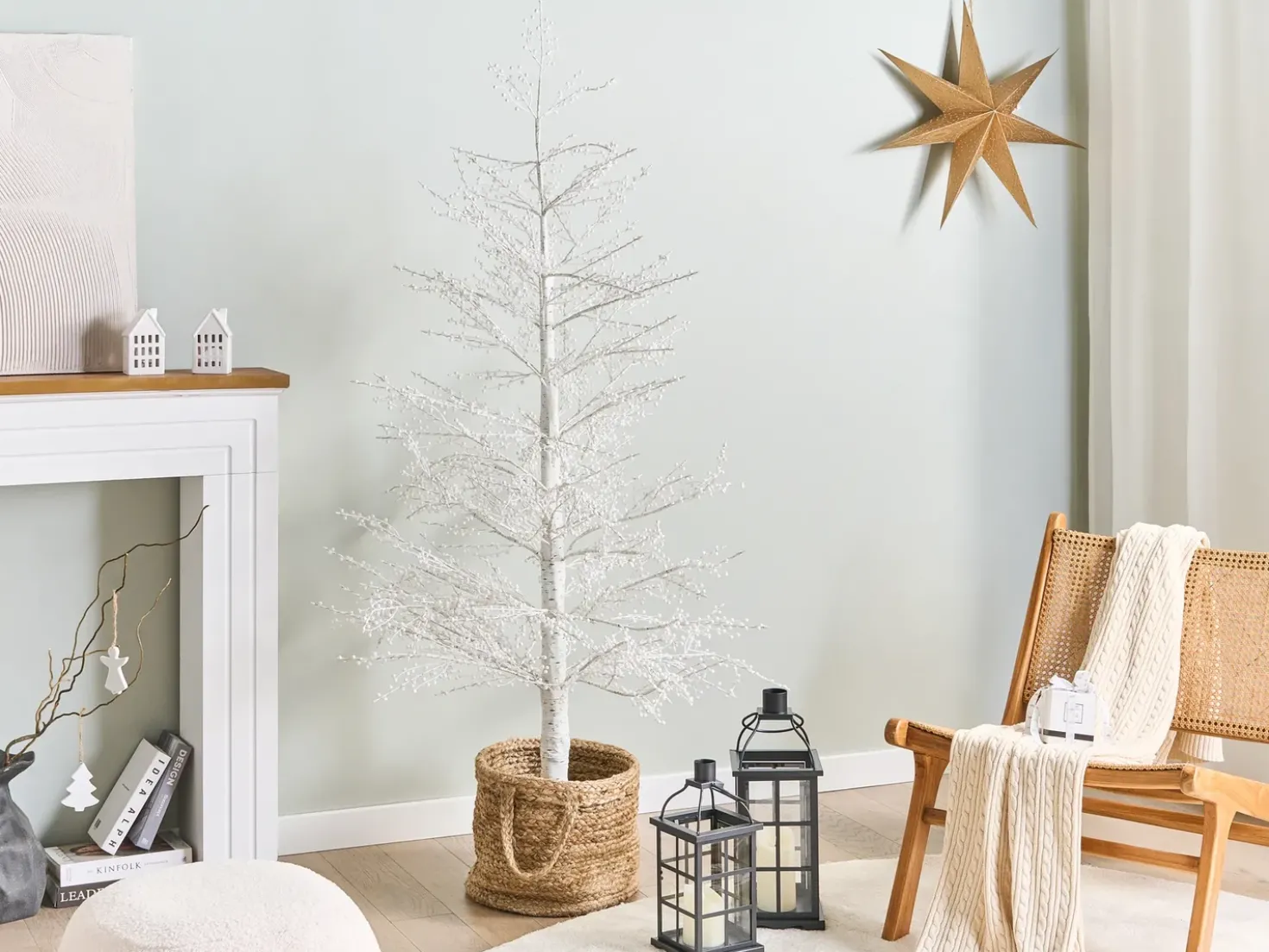 Decorazione per esterni LED SUONTEE Albero di Natale 180 cm Bianco