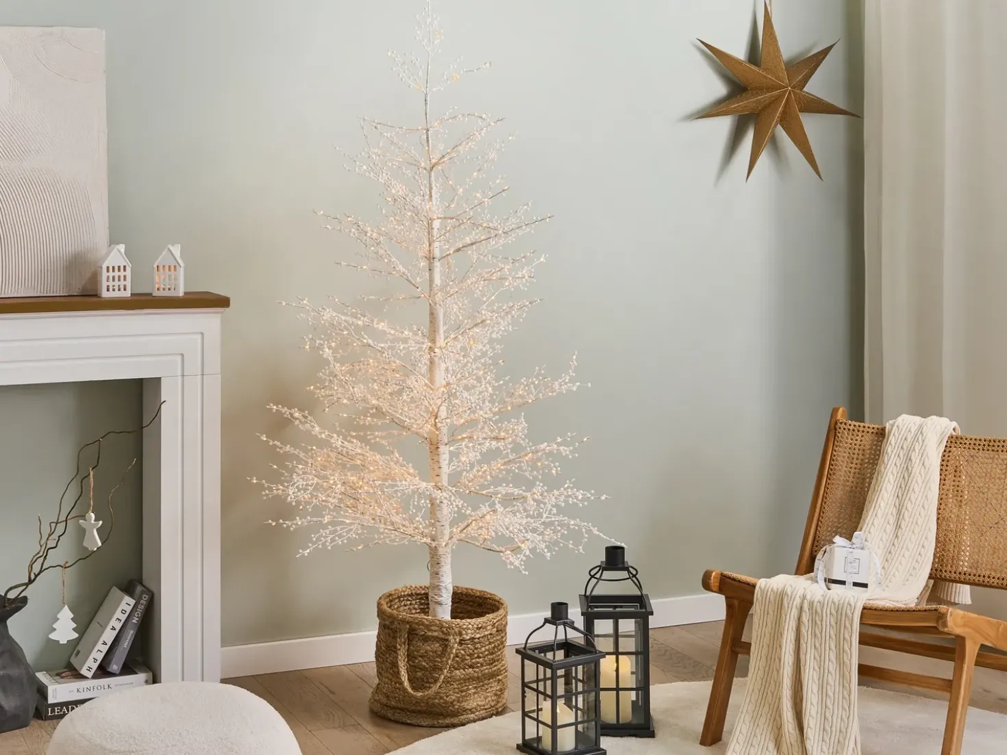 Decorazione per esterni LED SUONTEE Albero di Natale 180 cm Bianco