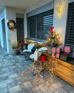 Decorazione per esterni LED NARUSKA Renna 70 cm Nero