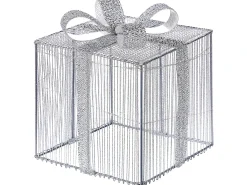 Decorazione per esterni LED ARNES Regali di Natale 25/20/15 cm Argento