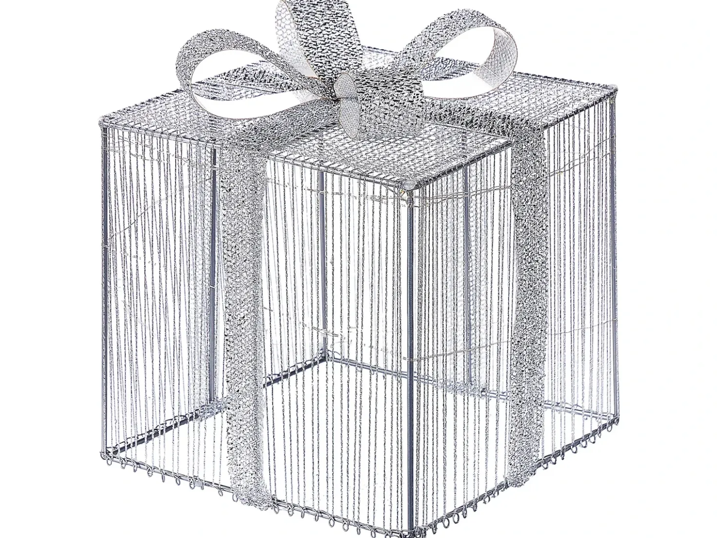Decorazione per esterni LED ARNES Regali di Natale 25/20/15 cm Argento