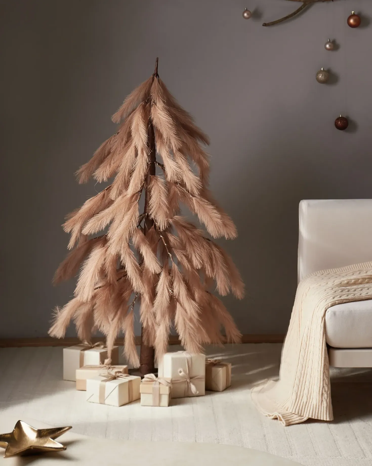 Decorazione per esterni LED BIFROST Albero di Natale 123 cm Beige