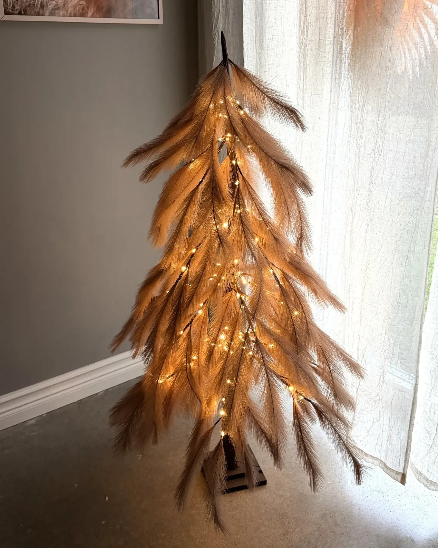 Decorazione per esterni LED BIFROST Albero di Natale 123 cm Beige