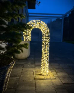 Decorazione per esterni LED NORRESO Bastoncino di zucchero 74 cm Oro
