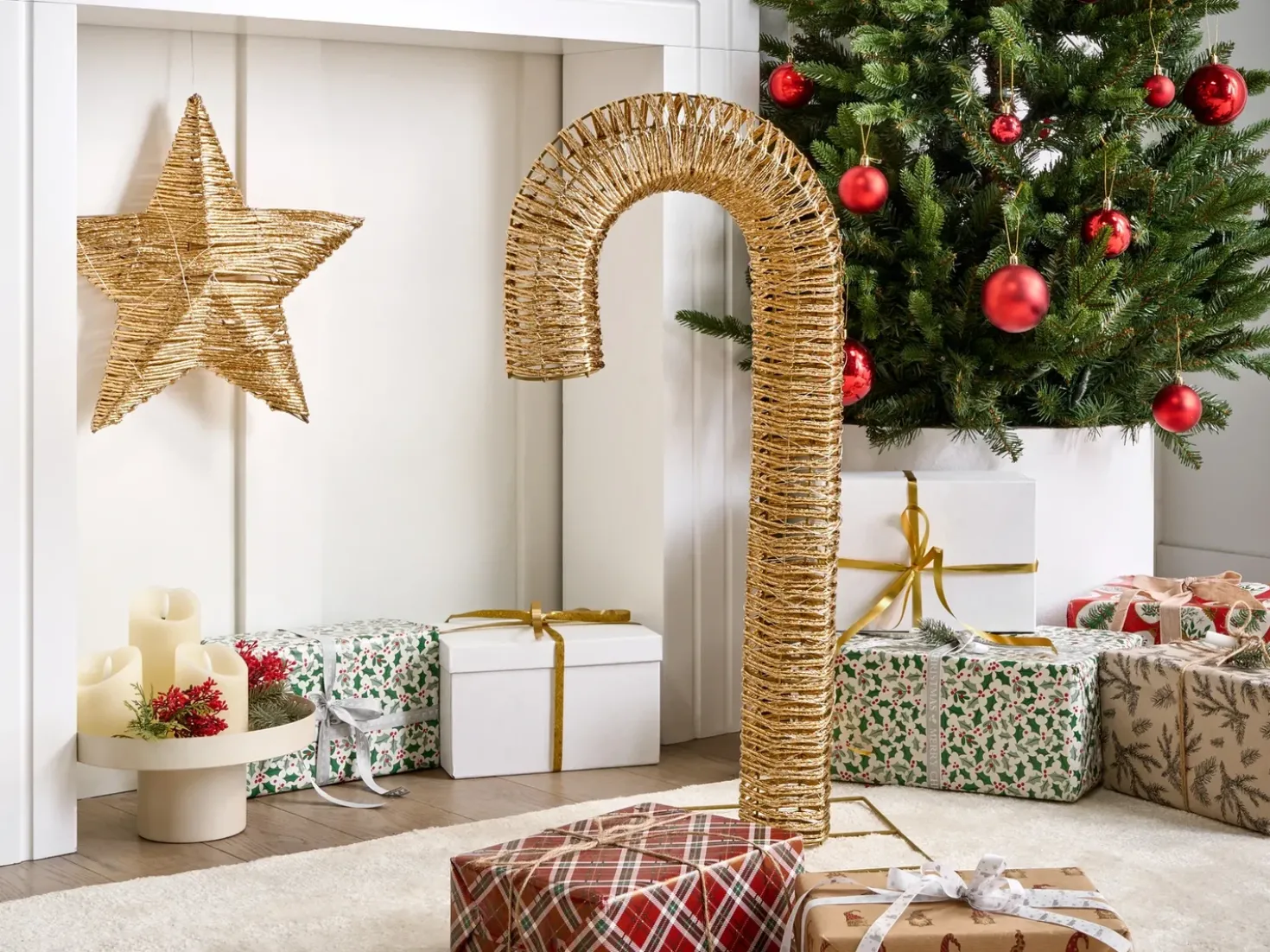 Decorazione per esterni LED HOLMAVIK Bastoncino di zucchero 74 cm Oro