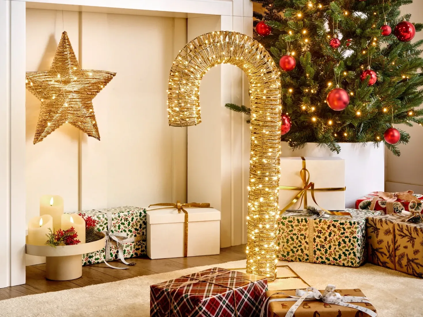 Decorazione per esterni LED HOLMAVIK Bastoncino di zucchero 74 cm Oro