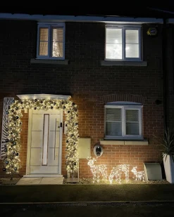 Decorazione per esterni LED MIKKELI Renna animata 76/47/52 cm Bianco
