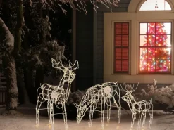 Decorazione per esterni LED MIKKELI Renna animata 76/47/52 cm Bianco