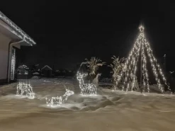 Decorazione per esterni LED MIKKELI Renna animata 76/47/52 cm Bianco