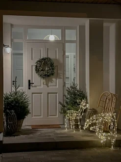 Decorazione per esterni LED MIKKELI Renna animata 76/47/52 cm Bianco