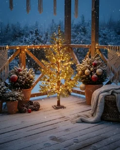 Decorazione per esterni LED LAUGARAS Albero di Natale 150 cm Verde