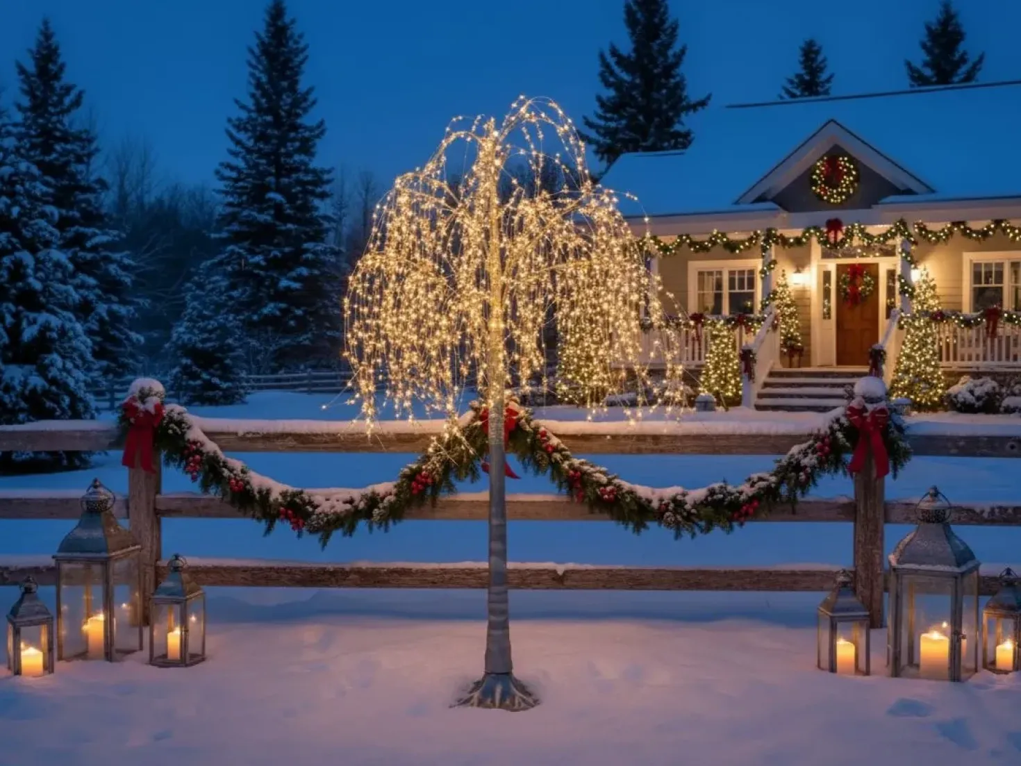 Decorazione per esterni LED NILLAKA Albero 145 cm Argento