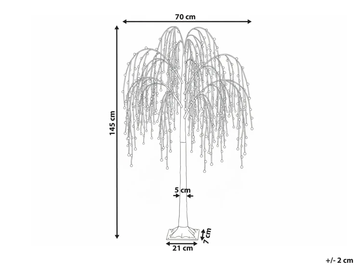 Decorazione per esterni LED NILLAKA Albero 145 cm Argento